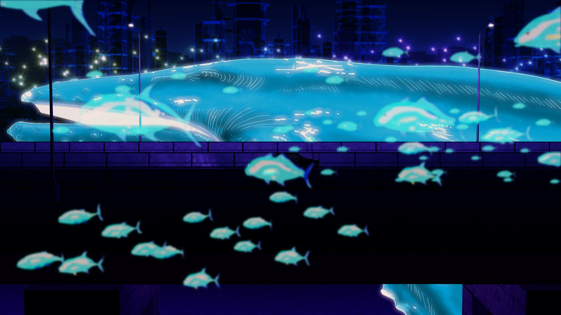 Nowisee 巨大クジラと夜の高速を走る幻想的な ハードボイルド のミュージックビデオを公開 アニメ系情報 あにまっぷニュース